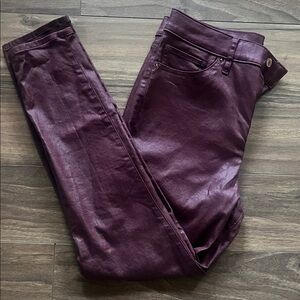 Express Burgundy coated Skinny Jeans